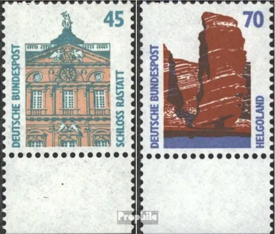 Produktbild von Briefmarken BRD (BR.Deutschland) 1990 Mi 1468-1469 Unterrandstücke (kompl.Ausg.) gestempelt Sehenswürdigkeiten