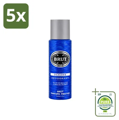 Zdjęcie produktu dla 5 sztuk dezodorantu w sprayu Brut Oceans, pojemność 200 ml - opakowanie zbiorcze