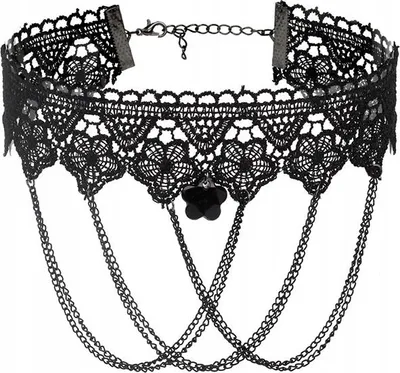 Image de CHOKER Dentelle brodée Noir Gothique PURSUIT CH02