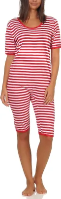 Produktbild von Herren oder Damen Karneval Badeanzug Uni Einteiler Fasching Kostüm, geringelt 64282;rot/weiss,S