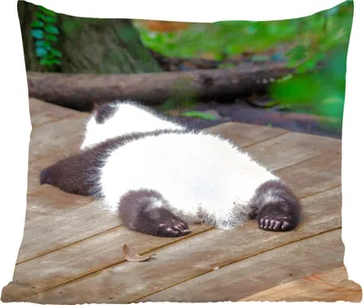 Produktbild von MuchoWow® Zierkissen Sofakissen Wohnzimmer Dekokissen 50x50 cm Tier - Panda - Schlafend - Komfort - Sofakissen