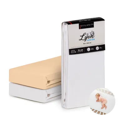 Immagine prodotto di Lenzuolo matrimoniale Lyon Junior in cotone, 60x120, bianco