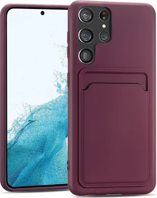 Produktbild von Conie Schutzhülle für Samsung Galaxy S22 Ultra mit Kartenfach Tasche Case Cover Bumper Silikon Hülle in Lila