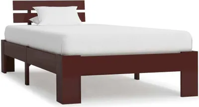 Produktbild von Maison Exclusive - Massivholzbett Dunkelbraun Kiefer 100x200 cm