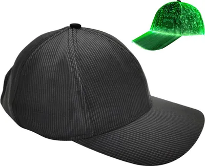 Produktbild von led lichtfaser baseballkappe usb aufladbar 7 farben 5 modi partyhut für damen und herren schwarz