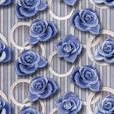 Imagen del producto de Tela de terciopelo real, de poliéster, para coser. Motivo: rosas azules