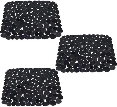 Obrázok produktu pre Plastová podložka pod odťah v kuchyni, balenie po 3 ks, 30 x 40 cm, rýchloschnúca podložka pod odťah, PVC, ochranná podložka (čierna)