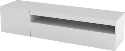 Produktbild von Fernsehschrank Dmangoni, Niedriges Sideboard für Wohnzimmer mit 2 Türen, Sockel für TV-Möbel, 100 %  Italy, cm 150x40h37, glänzend weiß