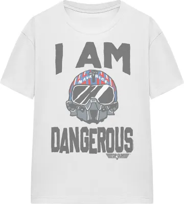 Image de Top Gun - "I Am Dangerous" T-shirt unie homme/femme TV16925 (XL) (Blanc)