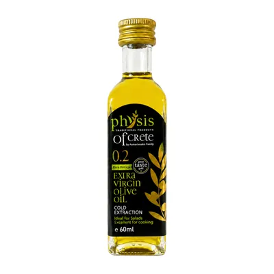 Physis of Crete Natives Olivenöl Extra 60 ml Flasche auf Weiß