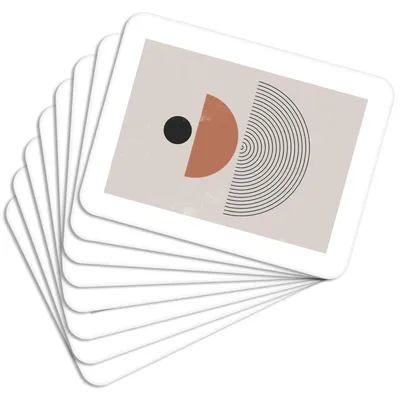 Produktbild von MG Design Set aus 8 Kork-Platzsets - Abstract Geometry 3 - 30 x 40 cm - hitzebeständig & abwischbar, mit Korkrückseite