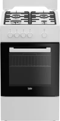 Image de Cuisinière à Gaz Beko FSG522DWC, 4 Foyers, 50 cm, Four 55L, Blanc