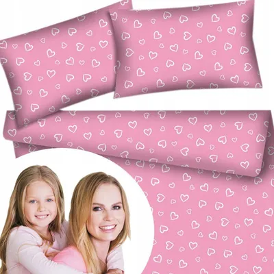 Produktbild von Designpremium Bettwäsche Rosa Herzmuster 160x200 cm