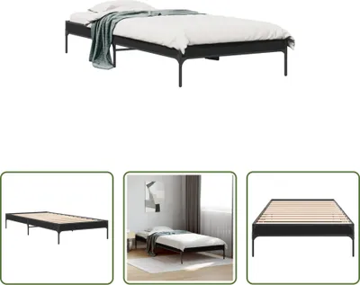 Produktbild von The Living Store Bettgestell Schwarz 90x200 cm Holzwerkstoff und Metall