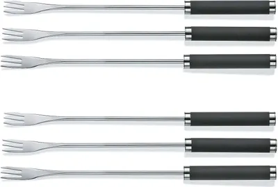 Image de KELA Fourchette à fondue MEYRIN 6 pièces acier inoxydable/silicone anthracite KL-16581