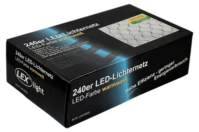 Produktbild von LED Lichternetz 240er für außen, warmweiß, grünes Kabel, Weihnachtsbeleuchtung