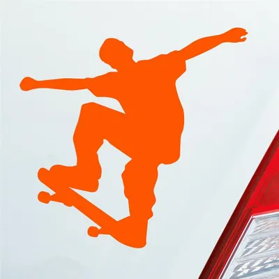 Produktbild von Auto Aufkleber Skater Skaten Sport Tuning Ollie 10x10 cm Orange Sticker Heckscheibenaufkleber
