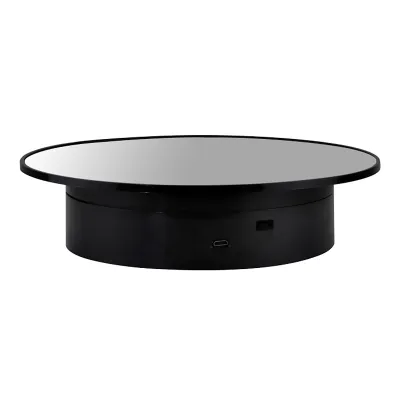 Produktbild von Displayständer 360 Grad rotierende langlebige Zeitrundform Elektrische motorisierte Plattenspieler -Basis für die Fotografie-Schwarz