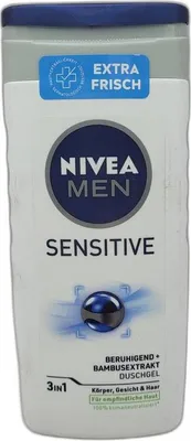 Produktbild von NIVEA MEN Sensitive Duschgel 250ml pH-hautneutrale 3in1 Pflegedusche
