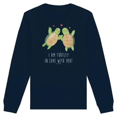 Produktbild von Mr. & Mrs. Panda Bio Pullover Schildkröten Paar Größe XXL - French Navy - Geschenk, Sweatshirt, Sweater, Rundhals, für Freundin, Hochzeitstag, Freund, Valentinstag, Pulli