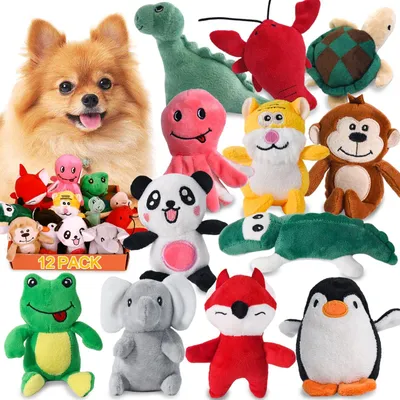 Imagen del producto de Juguetes para perros con sonido, juego de 12 unidades, para perros pequeños y medianos, juguetes para cachorros