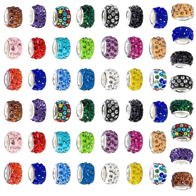 50 Stück diamantbesetzte Perlen, 5 mm, bunt, für DIY-Armbänder