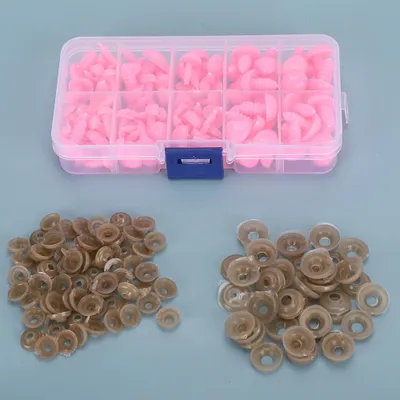 Obrázek produktu pro 100ks DIY Nos pro panenky Černá fazole ve tvaru šroubu Ruční výroba řemesel Vzdělávací hračky Příslušenství Řemesla (růžová )
