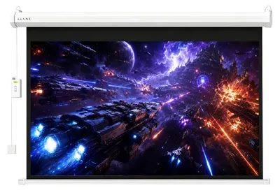 Produktbild von Kiano Electric 100 Zoll Beamer-Leinwand 16:9 Matt White, elektrisch, für Wand und Decke, Heimkino, Büro und Präsentationen