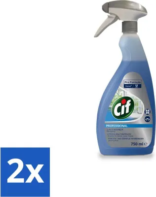 Produktbild von Cif Glas- und Fensterreiniger – Spray – streifenfreier Glanz – für Fenster und Spiegel – 750 ml - Vorteilspack - 2 Stücke