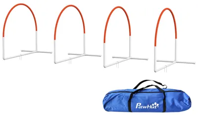 Obrázek produktu pro PawHut, sada pro agility pro psy, 4 kusy, včetně slalomových tyčí, s transportní taškou