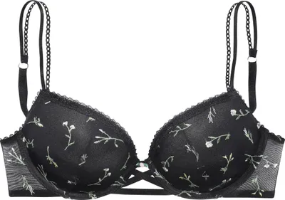 Produktbild von VIVANCE Push-up-BH Thea schwarz-geblümt Größe 70 Cup D