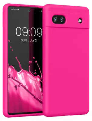 Produktbild von kwmobile Handyhülle für Google Pixel 6a Hülle, für Pixel 6a Case - Hülle Silikon - kabelloses Laden - Neon Pink