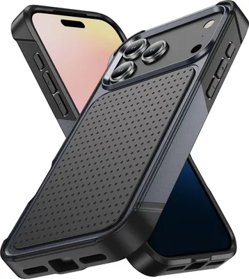 Produktbild von Für iPhone 17 Pro Max Hülle Militärqualität Stoßfest Hybrid 2 in 1 Hart PC Weich TPU Handyhülle Grau Schwarz