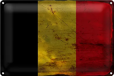 Produktbild von Blechschild Flagge Belgien 18x12cm Flag of Belgium Rost