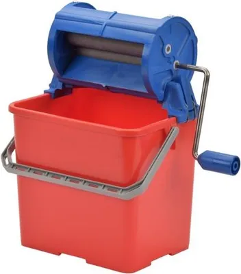 Produktbild von Professioneller Wischeimer mit Presse - 6L - Blau/Rot
