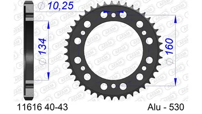 Produktbild von AFAM Kettenrad 11616-43 Hinten für HONDA MOTORCYCLES CBR Aluminium