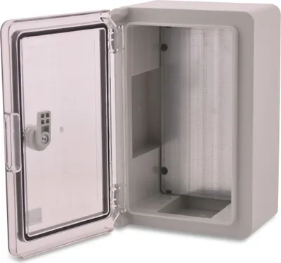 Obrázok produktu pre BOXEXPERT Skriňa na stenu, séria Fleet, 300 x 200 x 130 mm, IP 65, priehľadná, sivá