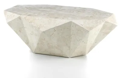 Produktbild von Diamond medium - Couchtisch (120 x 70 x 40 h) aus beigem Fossilstein