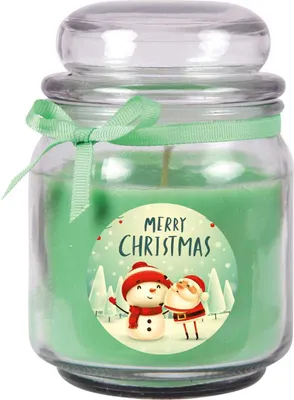 Produktbild von HS Candle "Weihnachten" Duftkerze im Bonbonglas - viele Motive zur Auswahl, Ideale Weihnachtsdeko zur Adventszeit