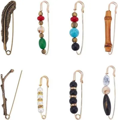 Produktbild von Sicherheitsnadeln Set von 8 Vintage Stil Accessoires