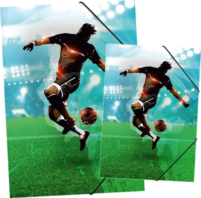Image de Porte-dessins à élastique Itenga, formats A4 et A3, motif football