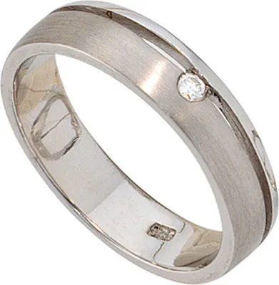 Produktbild von Ring Damenring Diamant Brillant 925 Silber rhodiniert teilmattiert Silberring Innenumfang 52mm  Ø16.6mm