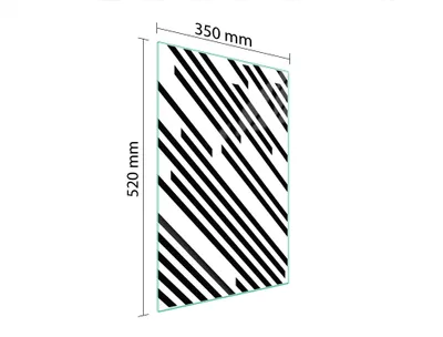Produktbild von Herdabdeckplatte 35x52 Glaskeramikkochfeld Abdeckung Spritzschutz Glasplatte Deko Schneidebrett Stück Streife