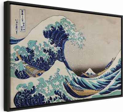 Obrázek produktu pro Italský obraz na plátně - Velká vlna u Kanagawy 120x80 cm Reprodukce l-G-10124-b-a
