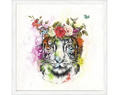 Produktbild von Gerahmtes Bild Colourful Tiger 33x33 cm