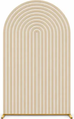 Zdjęcie produktu dla TŁO beżowo ecru linie Pattern POKRYCIE POKROWIEC STELAŻ DO ZDJĘĆ 1,5x0,65m