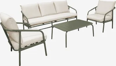 Produktbild von sweeek - Gartenlounge-Set aus Stahl für 5 Personen - Khaki