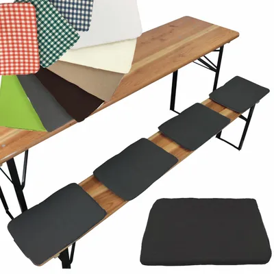 Produktbild von NYVI Bierbank Sitzkissen 36x25 cm NYVIGala 4er Set Anthrazit - Komfortable Sitzpolster für Bierbänke - Bierbankkissen mit elastischer Klettband Befestigung - Polster Bierzeltgarnitur