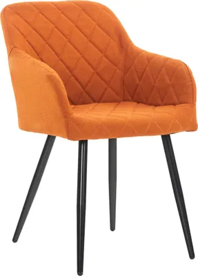 Image de CLP - Chaise de salle à manger Shila, revêtue de tissu orange, avec capitonnage