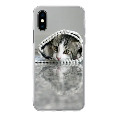 Produktbild von MuchoWow® Handyhülle Schutzhülle Hülle für iPhone X Katze - Teppich - Boden Silikon Softcase Handy Hülle - Handyhülle